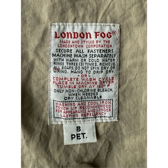 Vintage London Fog Tan/Beige Thinsulate 3M Double Breasted Long Trench Coat - Picture 9 of 13